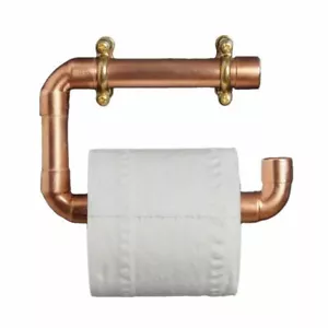 Solid Copper Pipe Wall Mounted Toilet Roll Holder | Industrial Pipe Style - Picture 1 of 3