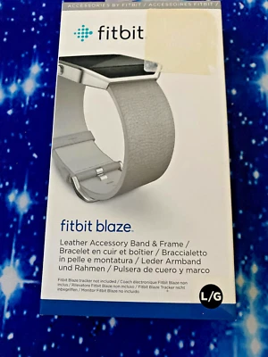Original Leder Armband für Fitbit Blaze Smartwatch mit Edelstahl Rahmen - Bild 1 von 2