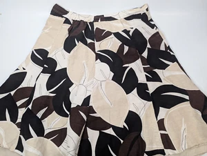 Chicos Floral Leaf Skirt Womens Size 3 (XL/16) Silk Linen A Line Knee Length - Picture 1 of 11