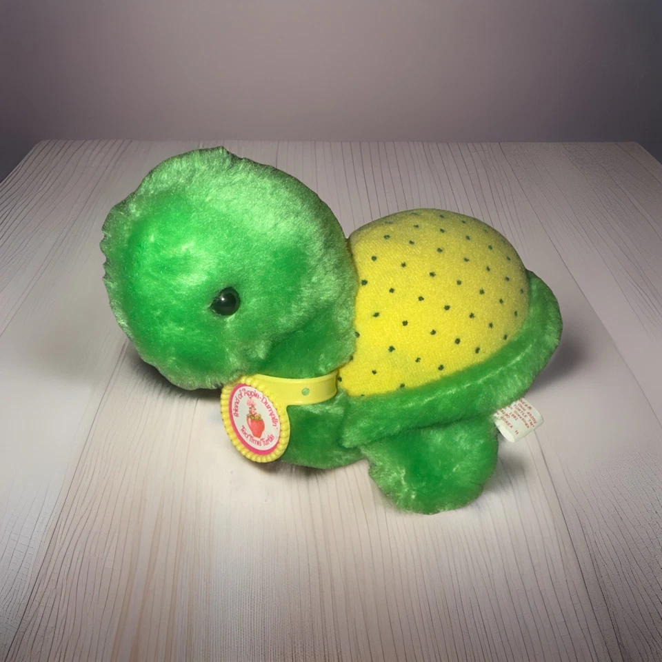 Peluche Strawberry Shortcake pequeño 6,5" Tea Time Turtle collar RARO vintage 1981 Foto 1 de 4