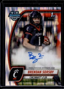 Brendan Sorsby Cincinnati 2024 Bowman Chrome U 1st Bowman Stealth Refractor AUTO - Picture 1 of 2