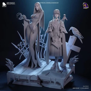 Wednesday and Morticia | 11-Inch Resin Model Kit | The Addams Family - Picture 1 of 8