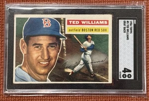 1956 Topps #5B Ted Williams White Back WB Red Sox HOF SGC 4 Sehr guter Zustand - Bild 1 von 2