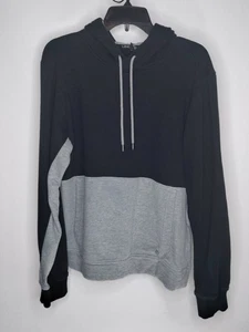Layer 8 Adult Men's Small Black Gray Hoodie Hooded Pullover With Pocket Sweater  - Picture 1 of 5