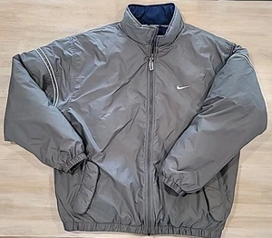 Vintage 90s Mens Size XXL Green Nike Puffer Jacket/Coat Navy Blue Lining+Letters - Picture 1 of 23