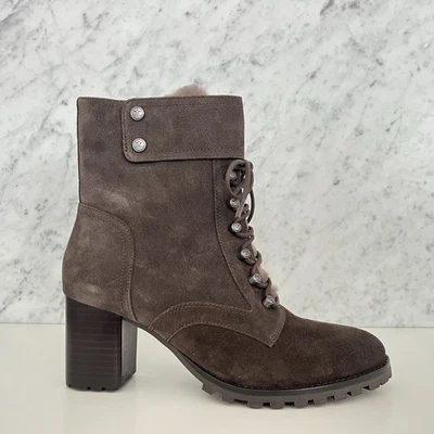 NUEVO Johnston & Murphy Mujer Gamuza Vivica Con cordones Suela Gris Botas Botines 10 Foto 1 de 4