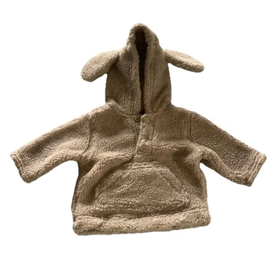Gymboree Dog Puppy Ears Tan Fleece Pullover Jacket Size 0-3 Mon - Image 1 of 3