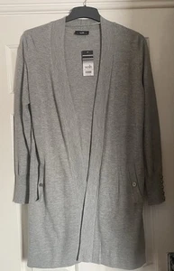 **Ladies Wallis Long Length Grey Cardigan With Button Detail Size Medium BNWT** - Picture 1 of 8
