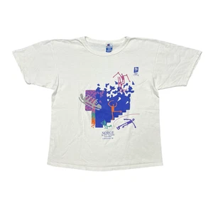 Vintage Norway Olympic Shirt Mens Large Lillehammer Winter Games 1994 Tee 90s - Picture 1 of 6