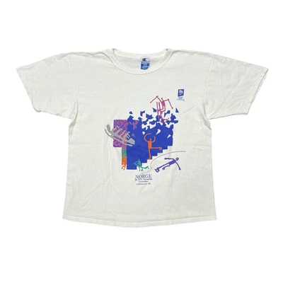 Camiseta Olímpica Noruega De Colección Para Hombre Grande Lillehammer Juegos de Invierno 1994 Camiseta Años 90 Foto 1 de 4