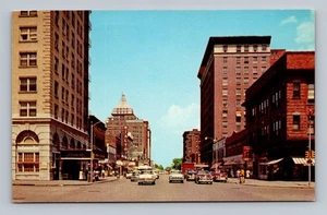 Postcard IL Peoria Illinois Jefferson Avenue Street View Downtown vintage - Picture 1 of 2