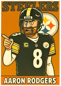 AARON RODGERS * ACEO personalizado * novedad divertida * PITTSBURGH STEELERS * tarjeta de arte * ATC - Imagen 1 de 2