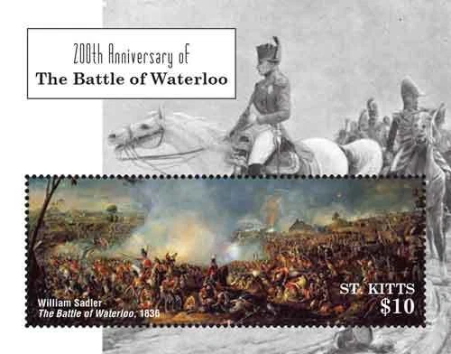 SAN GATITOS 2015 - BATALLA DE WATERLOO 200 ANIVERSARIO SELLO HOJA RECUERDO MNH Foto 1 de 1