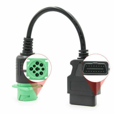 Cable de diagnóstico adaptador OBD II macho a 16 pines hembra de 9 pines para camión diésel K1 Foto 1 de 4