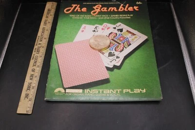 Libro de partituras de colección 1979 The Gambler King Of The Road fácil reproducción instantánea Foto 1 de 3