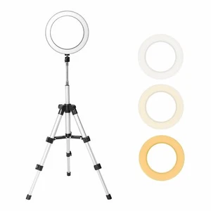 Anillo regulable LED Luz Estudio Foto Video Lámpara en Vivo/Cámara Soporte de Teléfono + Trípode - Imagen 1 de 12