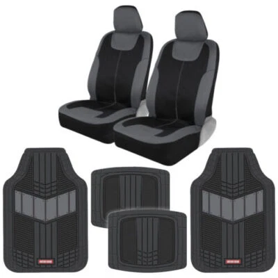 Fundas y alfombrillas de asiento de auto delanteras grises Motor Trend para autos camionetas furgonetas SUV Foto 1 de 4