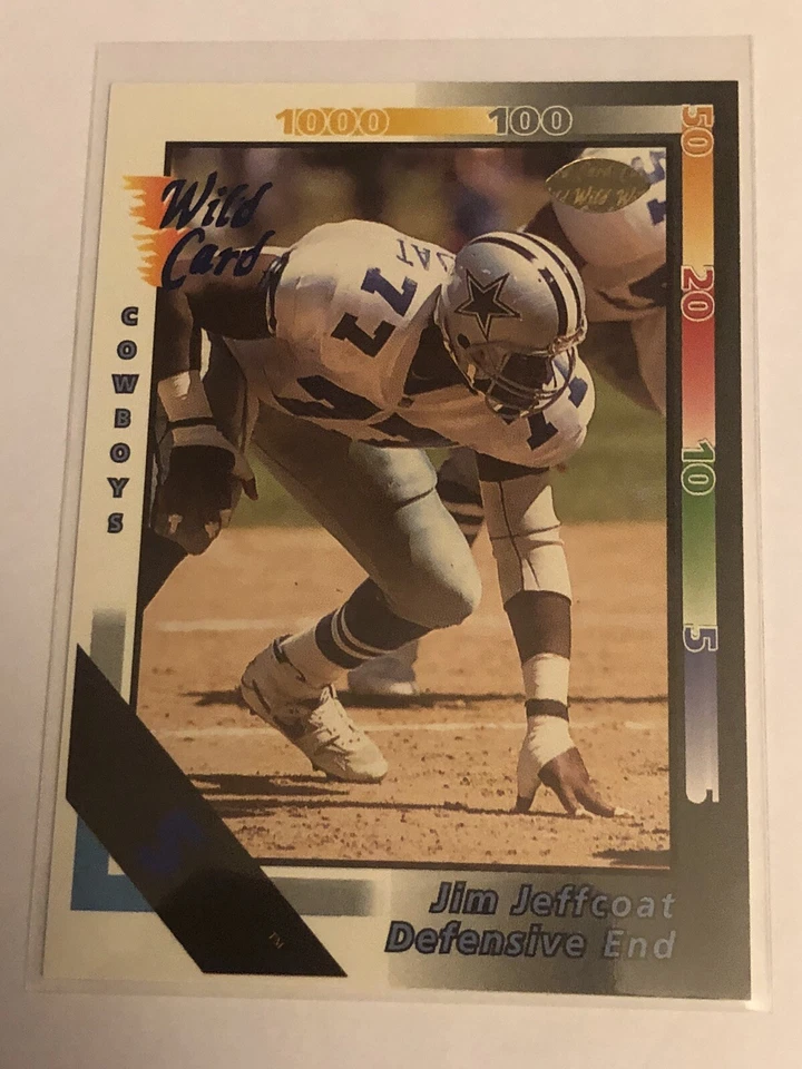 Jim Jeffcoat Dallas Cowboys 1992 Wild Card 5 Stripe #165 - Image 1 of 1