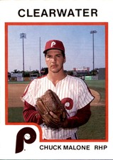 1987 Clearwater Phillies ProCards #4 Chuck Malone Marked Tree Arkansas AR Card