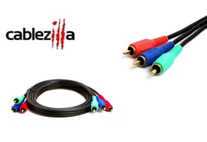 Cable de componentes de audio/vídeo RGB macho a macho 3RCA para HGTV/VCR/DVD/juegos - 6 pies - Imagen 1 de 3