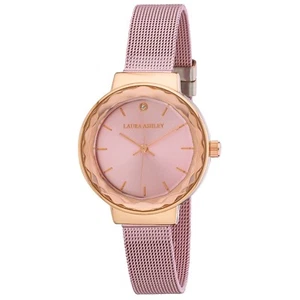 Laura Ashley Ladies Facet Bezel Sunray Dial Mesh Watch (LA31044) - Picture 1 of 15