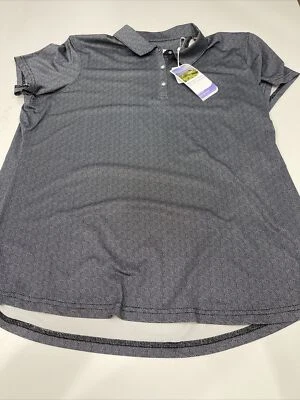 Pebble Beach - Camisa de golf a lunares gris claro y negro para mujer - Talla XL Foto 1 de 3