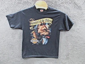 Vintage Harley Davidson T-Shirt Herren Large 1991 3D Emblem Survival Of The Fittest - Bild 1 von 19