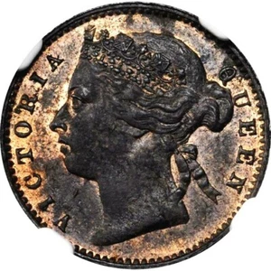 1884 Mauritius 1 Cent, NGC MS 62, None Finer @ NGC - Picture 1 of 4