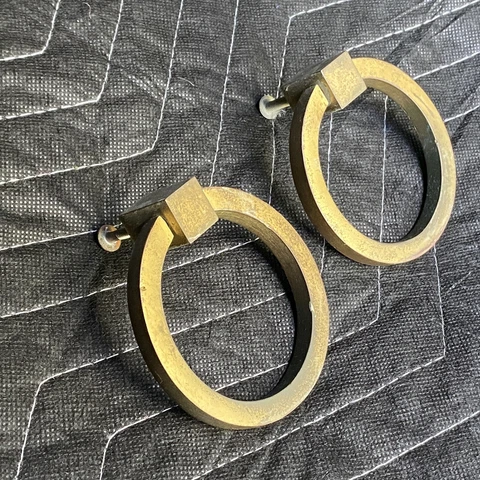 Pair Vintage MCM Keeler Brass K4018 3" Ring Drawer Pulls T.H. Robsjohn-Gibbings Cover