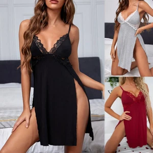 Sexy Women Lingerie Robe Slip Dress Sleepwear Nightgown Babydoll Lace Underwear - Picture 1 of 24