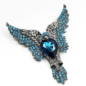 Men Punk Eagle Badge Brooch Lapel Pins Shirt Suit Collar Brooches Gift for Men - Picture 1 of 12