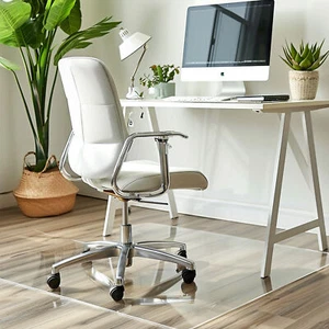 Glass Matte Desk Office Chair Floor Mat Protector for Hard Wood Floors 46" x 36" - Picture 1 of 8