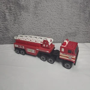 Vintage 1987 Remco Two Piece Toy Fire Truck - FIRE RESCUE COUNTY #5 LADDER 11” - Picture 1 of 17