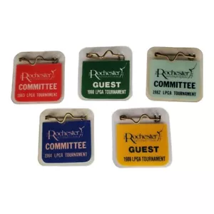 Rochester LPGA Golf Tournament Committee & Guest 5 Badges 1980/90's Vintage - Picture 1 of 2