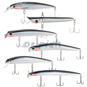 6Pcs Fishing Lures Minnow baits Crankbaits Jerkbait Baits Bass Tackle Hooks - Picture 1 of 6