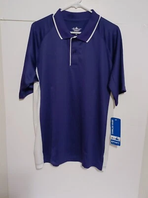 Polo Charles River Sport Para Hombre Púrpura y Blanco XL Manga Corta - Nuevo Con Etiquetas Foto 1 de 4