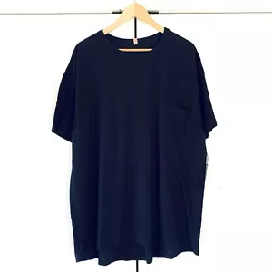 T-Shirt Lunya Pima Baumwolle schwarz Tasche entspanntes T-Shirt PJS Top neu mit Etikett Größe Medium - Bild 1 von 8
