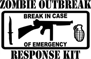ZOMBIE outbreak response kit Decal Sticker Decals Zombies Car window truck 8.5" - Picture 1 of 1