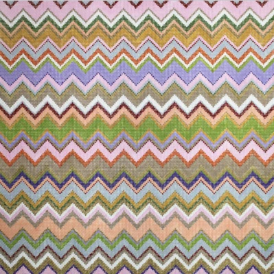 Needlepoint HandPainted Machelle Somerville Zig and then Zag 14x14 - Image 1 of 4