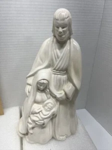 De colección 1991 José, María y Jesús 11 3/4" de altura cerámica blanca firmada por Joan - Imagen 1 de 7