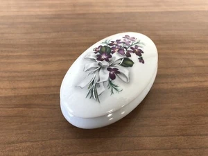 Portagioie LIMOGES FRANCE Anni 60 Cofanetto In Ceramica Dipinto A Mano - Picture 1 of 8