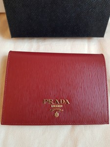 Prada Vertical Wallet - Passport Cover - Red 
