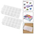 2 Pieces Clear 18 Grid Pp Jewelry Removable Storage Box Universal Multipurpose