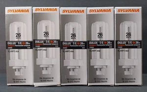 5 Pack Sylvania DULUX 26W CF26DT/E/IN/830 20880 Compact Fluorescent NEW in Box - Picture 1 of 10