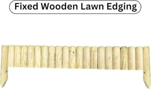 Wooden 1M Fix Picket Log Border Fence Garden Fence Panels Outdoor Lawn Edging - Picture 1 of 11