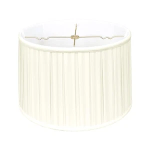 Royal Designs Shallow Drum English Box Pleat Basic Lamp Shade, Eggshell, 11""... - Picture 1 of 8