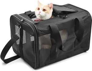 Pet Travel Carrier Soft Sided Portable Bag for Cats, Small Dogs, Kittens or Pupp - Picture 1 of 12