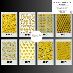 Pattern Vinyl HTV - Pikachu Vinyl, Iron on Vinyl HTV for Cricut Cutting Machine - Picture 1 of 6