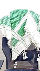 Green Shemagh Scarf Palestine Original Arafat Hatta Brand Cotton Scarf - Picture 1 of 4