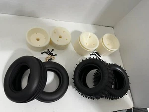 ASC7002 TEAM ASSOCIATED RC10T 60th VINTAGE TRUCK FRONT REAR TIRES WHEELS - Picture 1 of 6